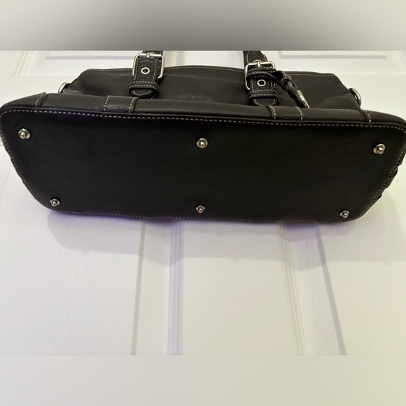 EUC Dooney & Bourke All Weather Leather Dark Brown Satchel Silver Hardware - Picture 5 of 13